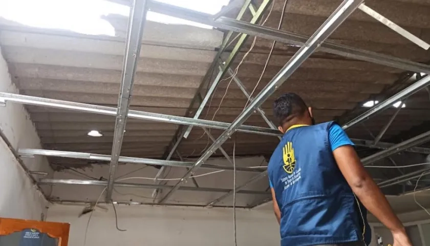 Techos afectados por lluvias en Barranquilla.
