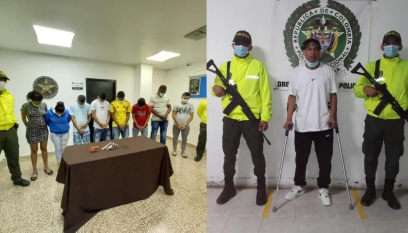 Presuntos integrantes de 'Los Bros' tras ser capturados por la Policía. 