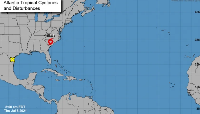 Así se desplaza la tormenta 'Elsa'.