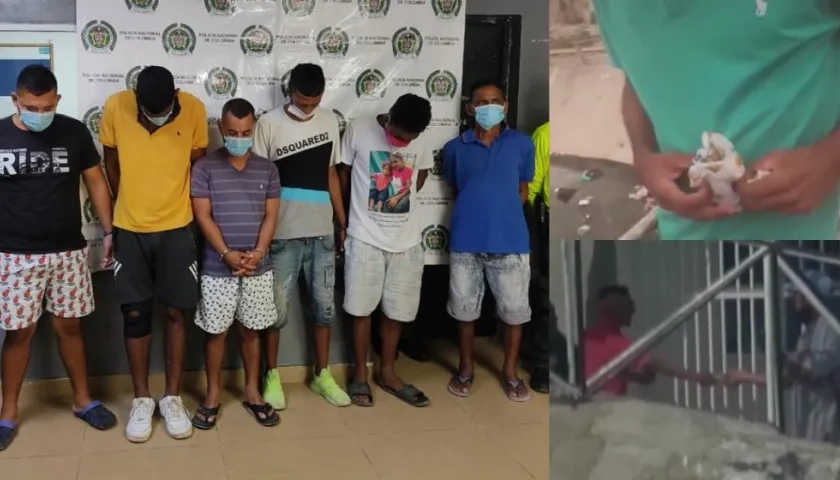 Los seis capturados por la Policía.