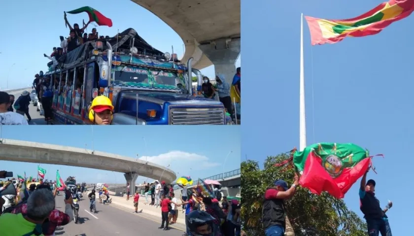 Llegada de la Minga indígena a Barranquilla.