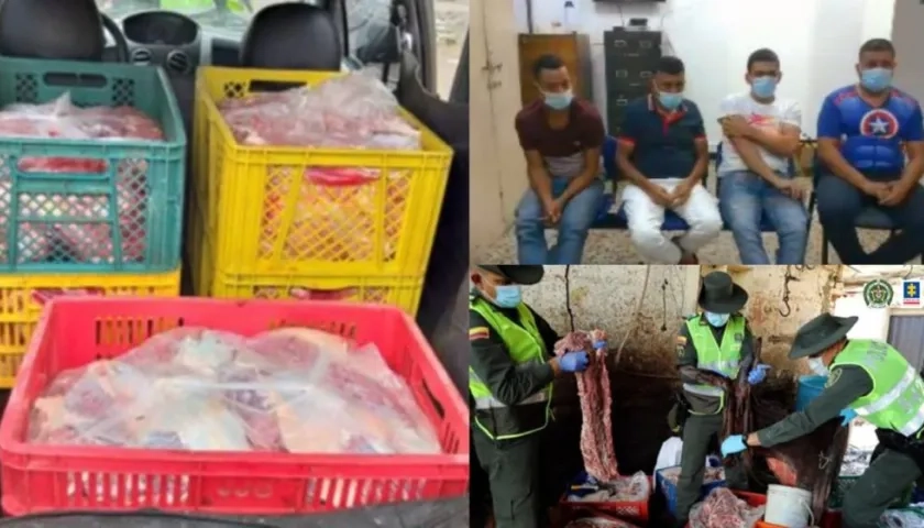 Los capturados y la carne en mal estado.