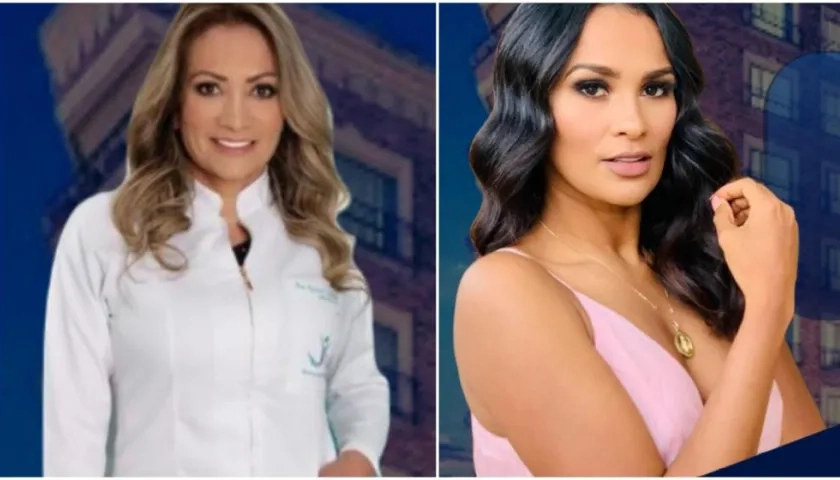 Victoria Andrea Escalante y Yeimy Paola Vargas, jurado calificador del concurso Miss Universe Colombia.