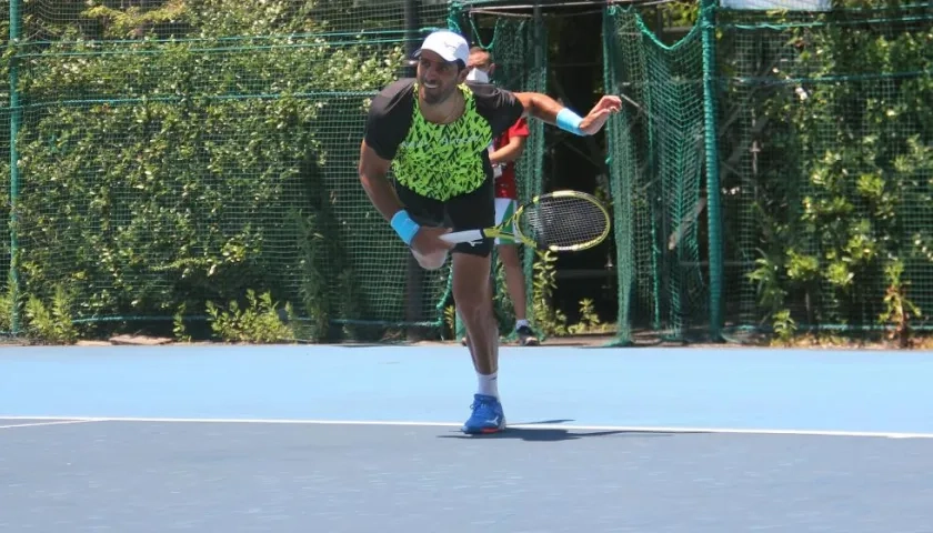 Robert Farah durante un entrenamiento en Tokio. 