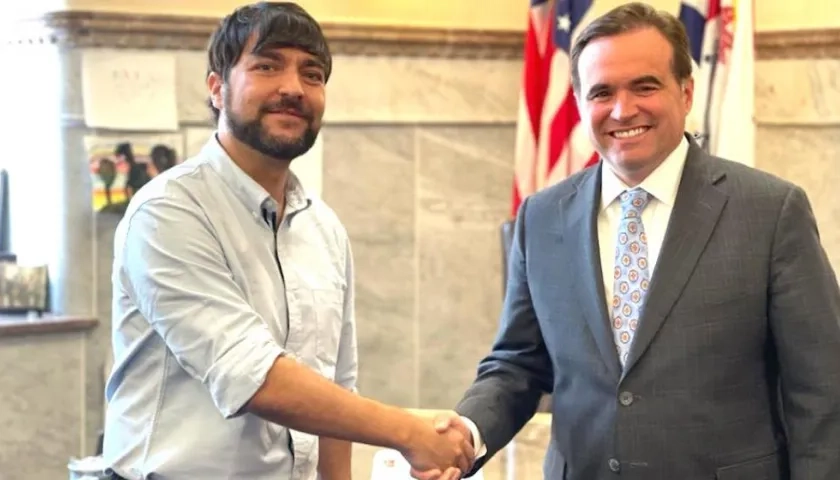 Los Alcaldes de Barranquilla, Jaime Pumarejo, y de Cincinnati, John Cranley.