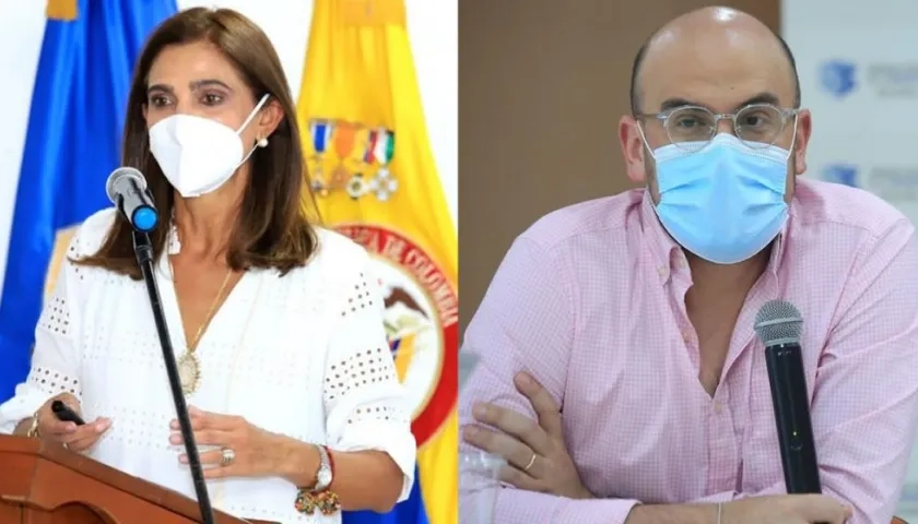 La Ministra Ángela María Orozco y el presidente de la ANI, Manuel Felipe Gutiérrez.