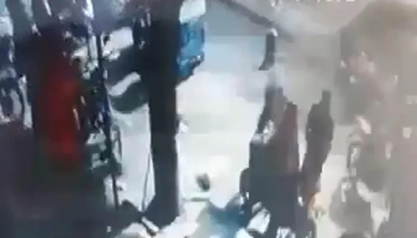 Momento del ataque sicarial. 