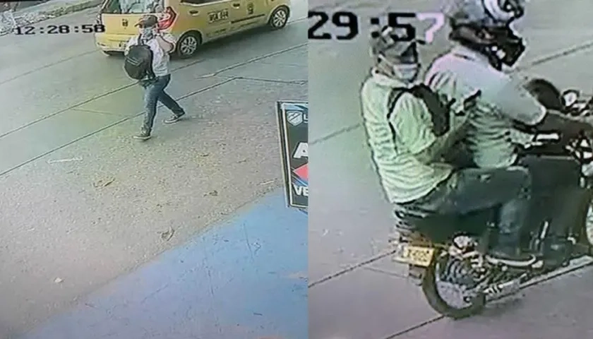 Los dos ladrones cuando se daban a la huida. 