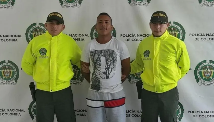 Juan David Flórez Moscote cuando fue capturado en 2019. 