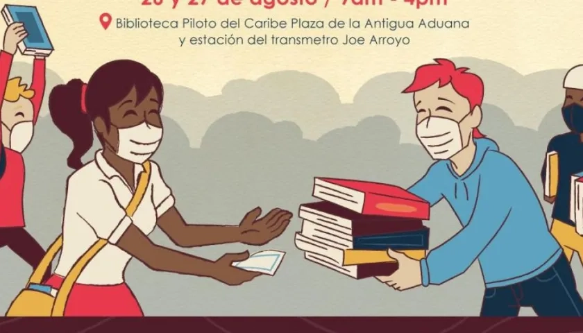 Gran trueque de libros en Transmetro, en el marco del ´Festival de Poesía PoeMaRío´.  