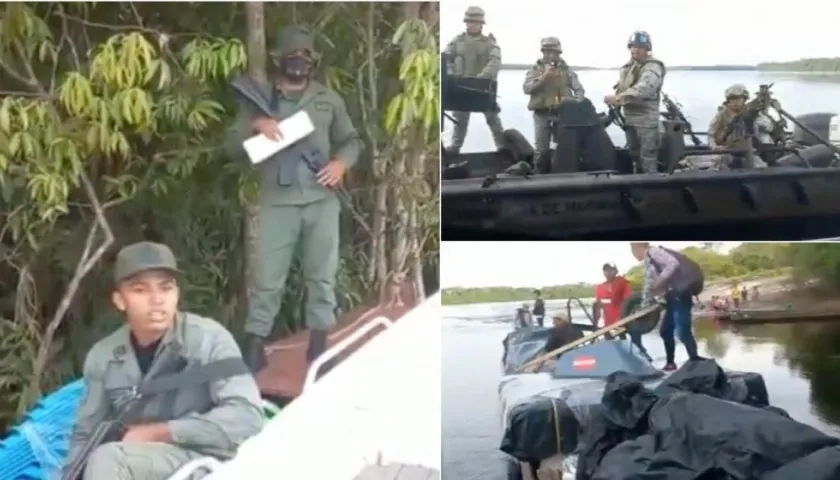 La Armada encontró a los dos militares venezolanos revisando una embarcación colombiana.