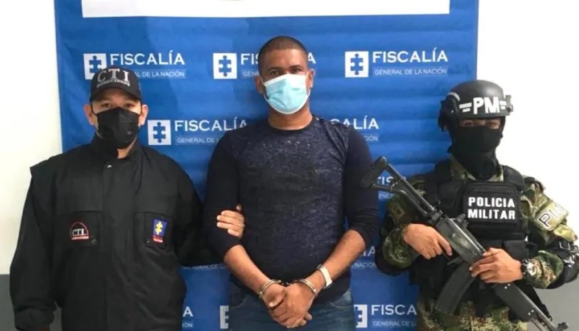 John Jairo Tovar Pinto cuando fue capturado por el homicidio.