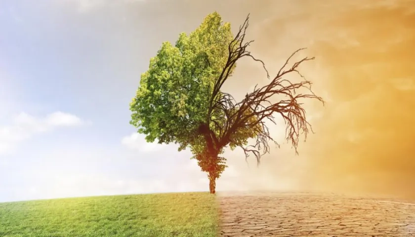 Ilustración de cambio climático.