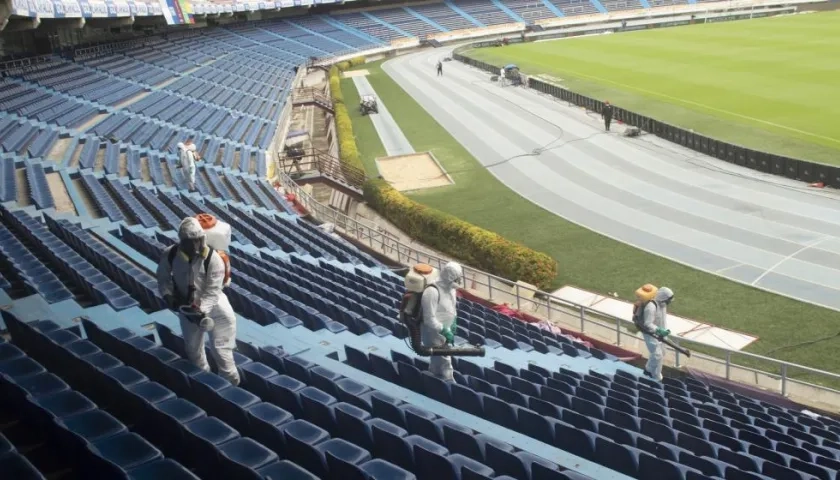 Proceso de sinterización del estadio Metropolitano. 