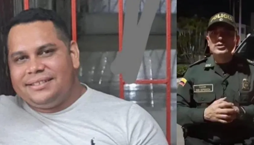 Carlos Escorcia, la víctima, y el Comandante Operativo, Coronel Jhon Sepúlveda.