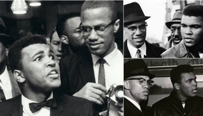 Cassius Clay con Malcolm X.