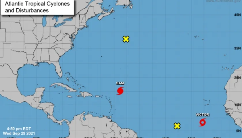 La tormenta Víctor no representa peligro, por ahora.