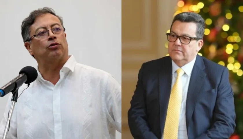 El Presidente Gustavo Petro y el presidente de Colpensiones Jaime Dussán. 