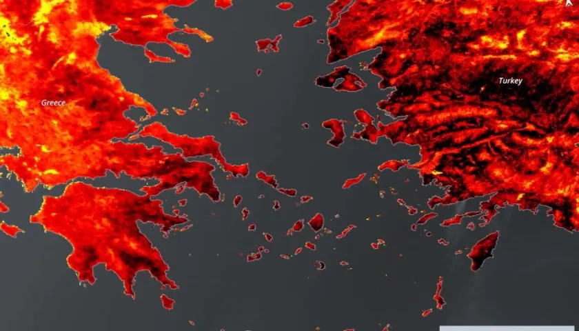 Ola de calor en Europa vista por Copernicus.