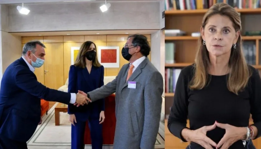 Enrique Santiago, Gustavo Petro y Marta Lucía Ramírez.