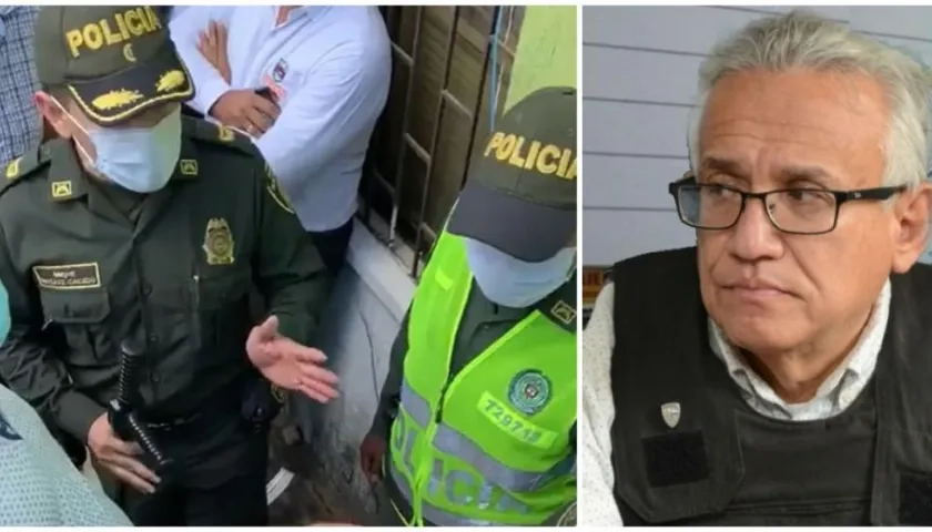 Policía y el secretario Adolfo Bula.