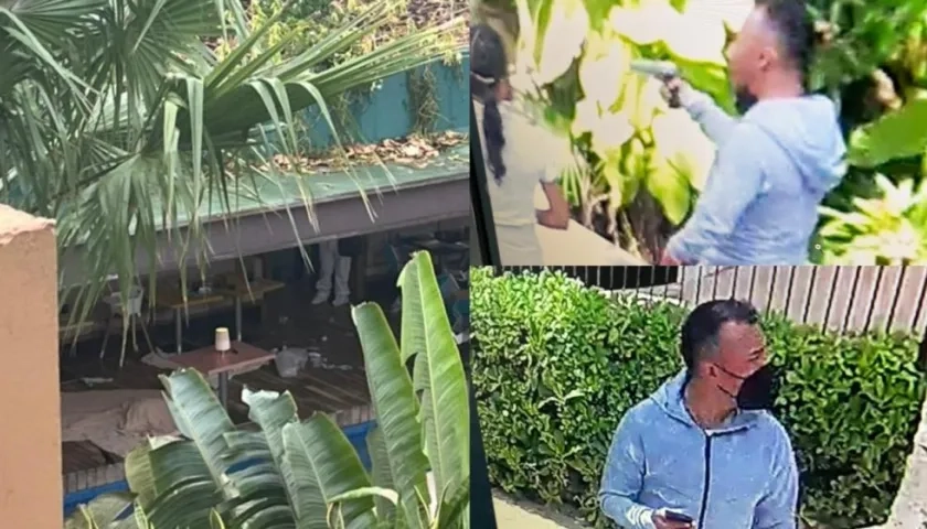 Lugar de los hechos y foto del responsable, divulgado por las autoridades.