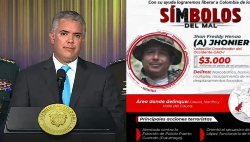 Presidente Duque anunció la neutralización de alias 'Jhonier'.