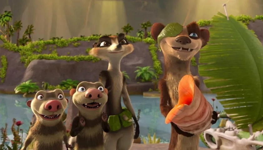 Escena de la película "Ice Age: Adventures of Buck Wild" (La Edad de Hielo, Las Aventuras de Buck).