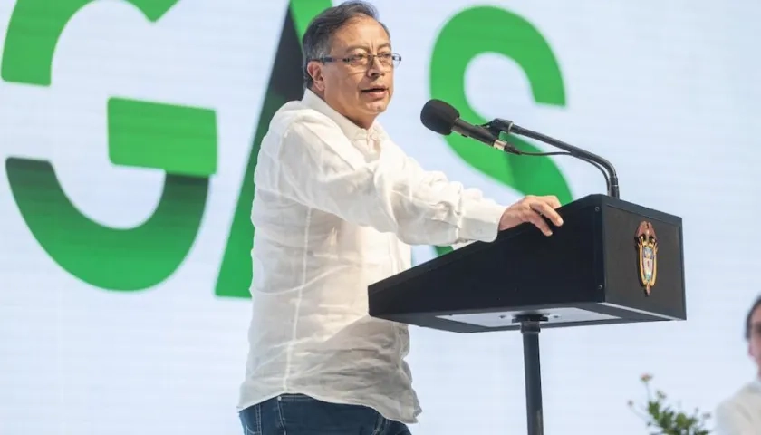 El Presidente Gustavo Petro al intervenir en el Congreso Naturgas 2022.