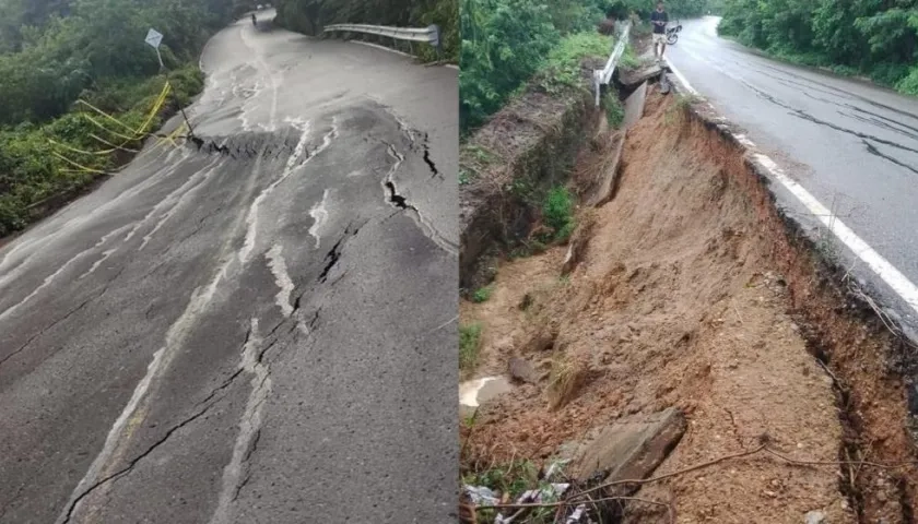 El desastroso estado en que se encuentra la vía.