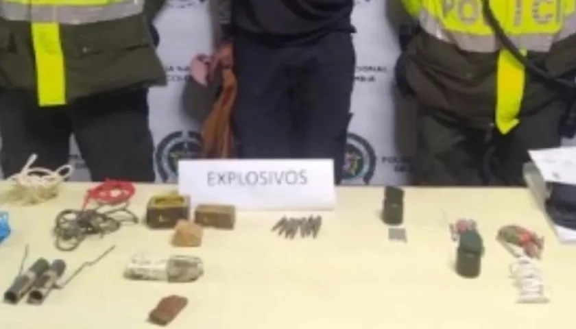 Elementos explosivos incautados.