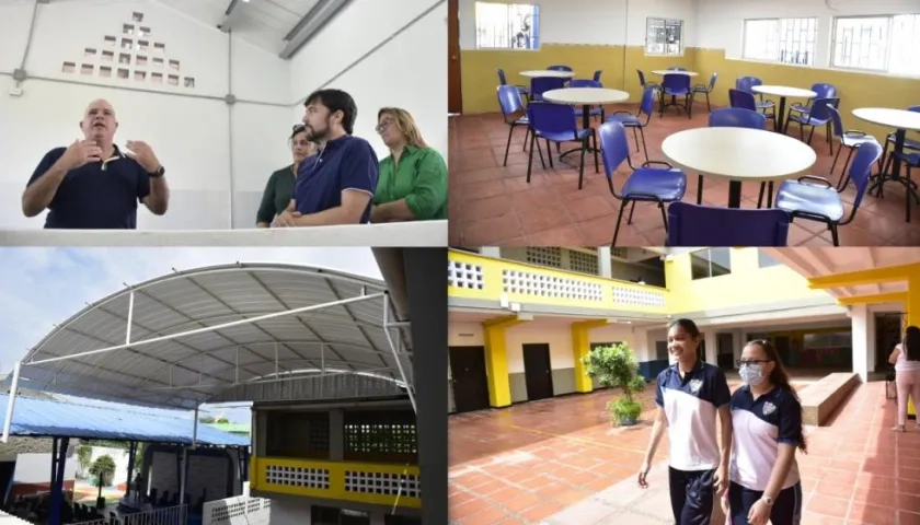 Imágenes del colegio y el acto de entrega.