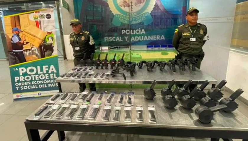 El armamento incautado.