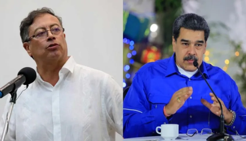 Gustavo Petro y Nicolás Maduro.