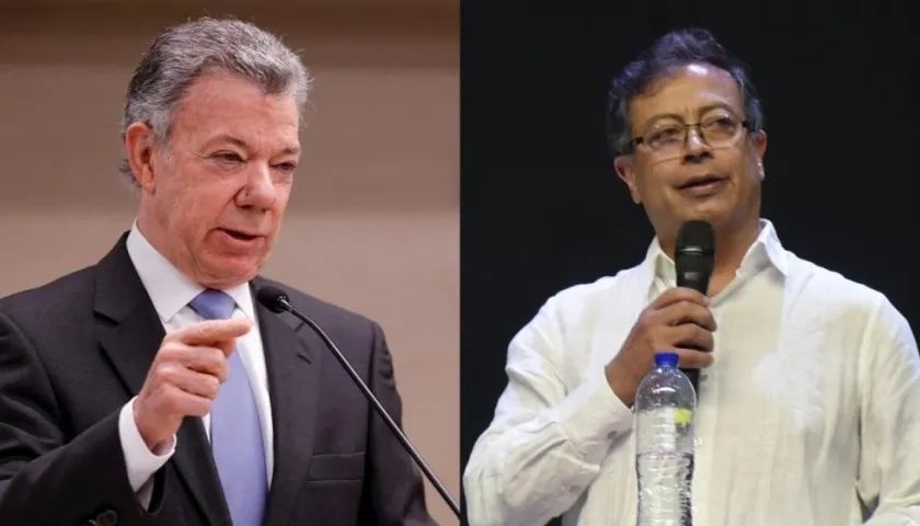 Juan Manuel Santos y Gustavo Petro.