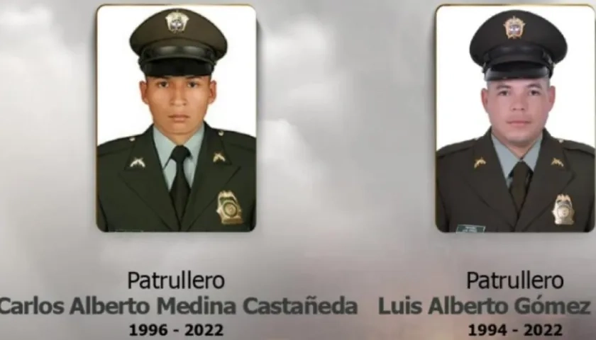 Los dos uniformados que murieron en Caquetá.