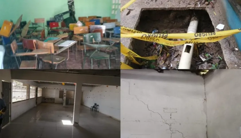 Infraestructura de instituciones educativas afectadas. 