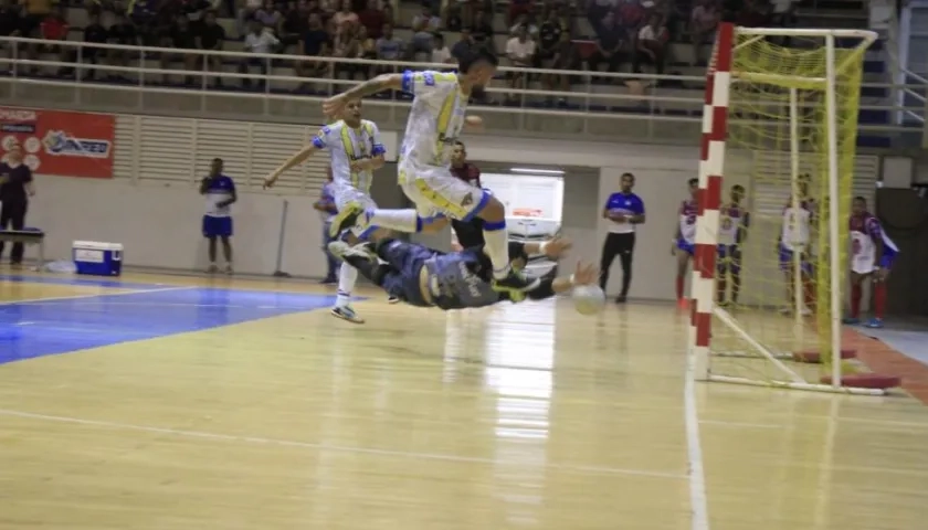 Acción de un partido de Barranquilleros FS. 