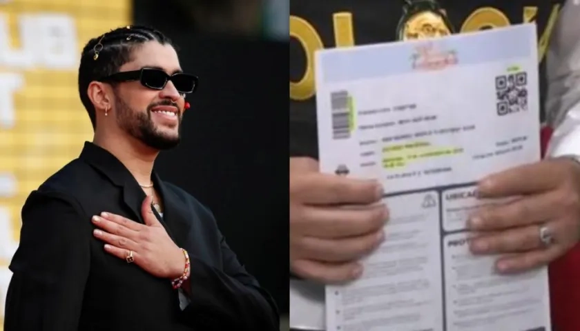 Bad Bunny y una entrada para concierto en Perú. 