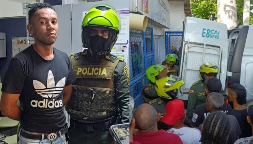 El agresor inmediatamente fue capturado por la Policía y montado a una patrulla. 