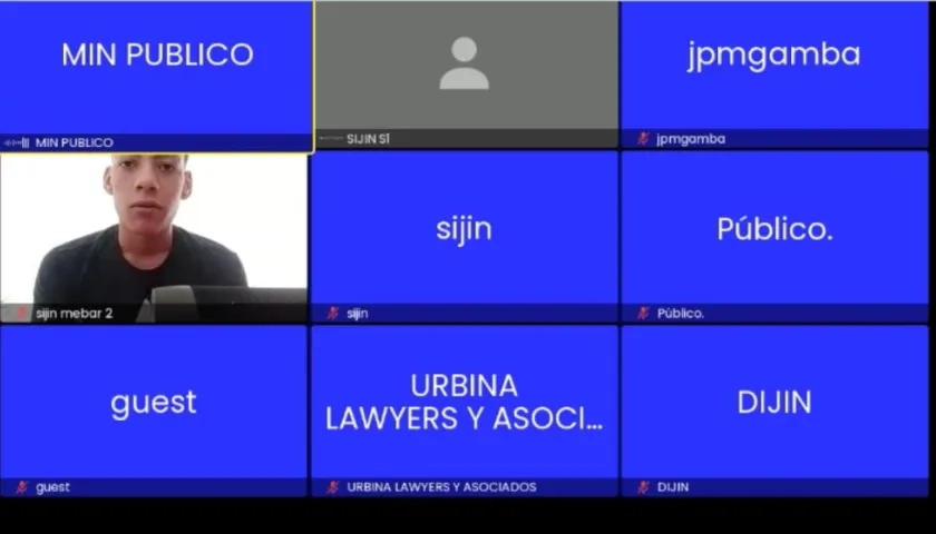 Jeremy David Colmenares Colmaneres durante la audiencia virtual de este miércoles. 