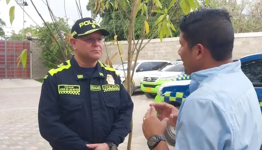 Coronel Jesús De los Reyes y el alcalde de Malambo,Rumenigge Monsalve.