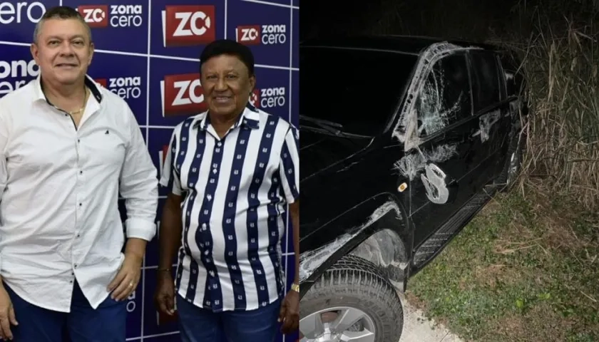 Silvio, 'El Pangue' y el vehículo accidentado. 