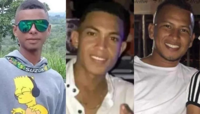 Carlos Arévalo, Carlos Ibáñez y Jesús David Díaz, los jóvenes de Chochó asesinados en julio pasado.