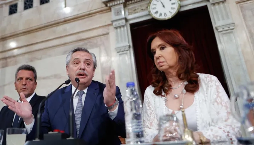 El presidente de Argentina, Alberto Fernández y la vicepresidenta Cristina Kirchner,