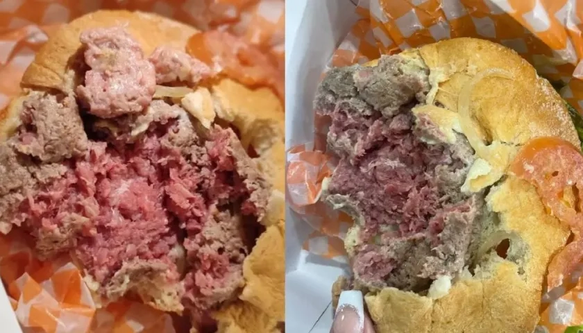 Hamburguesa que consumieron los jóvenes intoxicados. 