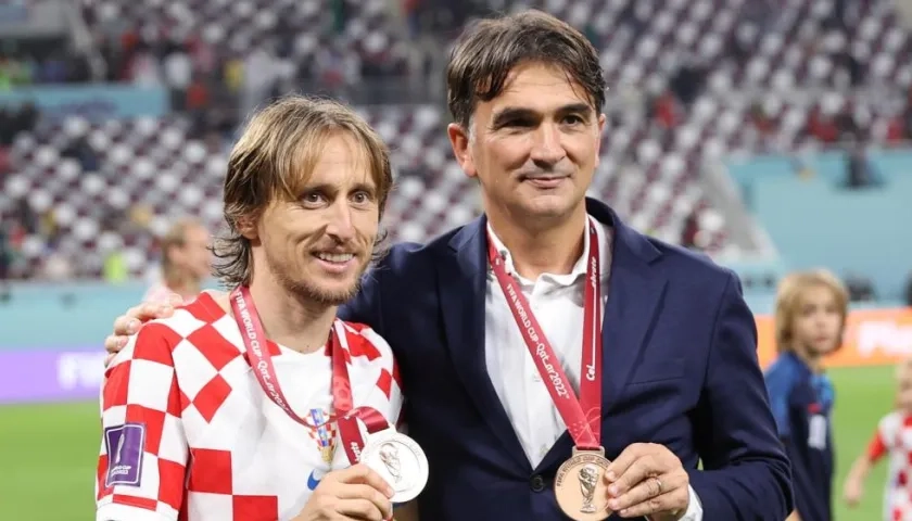 Luka Modric y Zlatko Dalic
