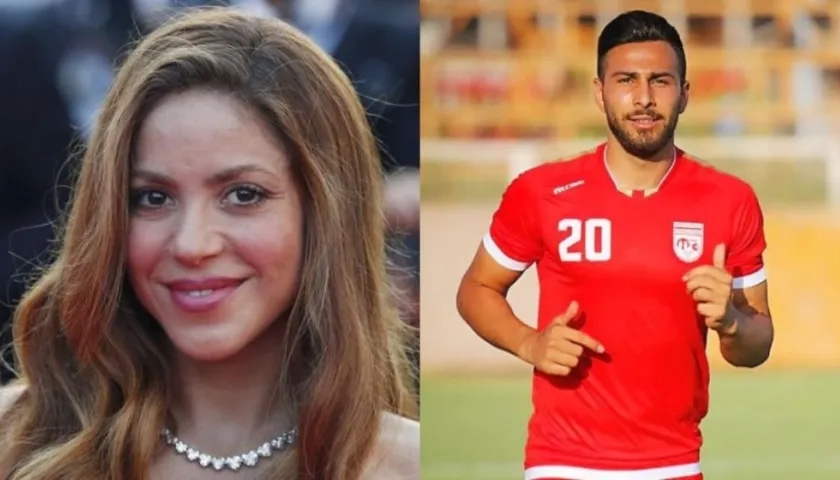 Shakira y el jugador iraní Amir Nasr.