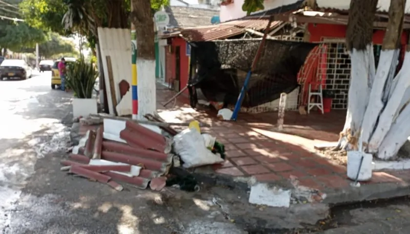 Así quedó el negocio tras el accidente. 