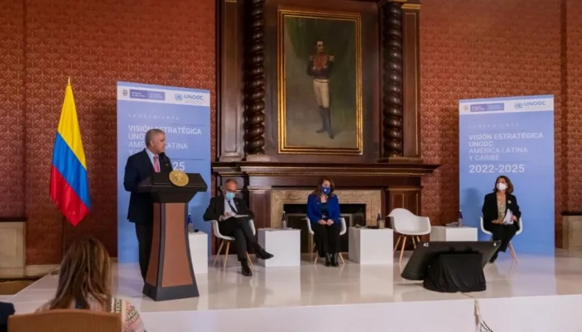 Lanzamiento de la Visión Estratégica de la Unodc para América Latina y el Caribe 2022-2025, en Bogotá.